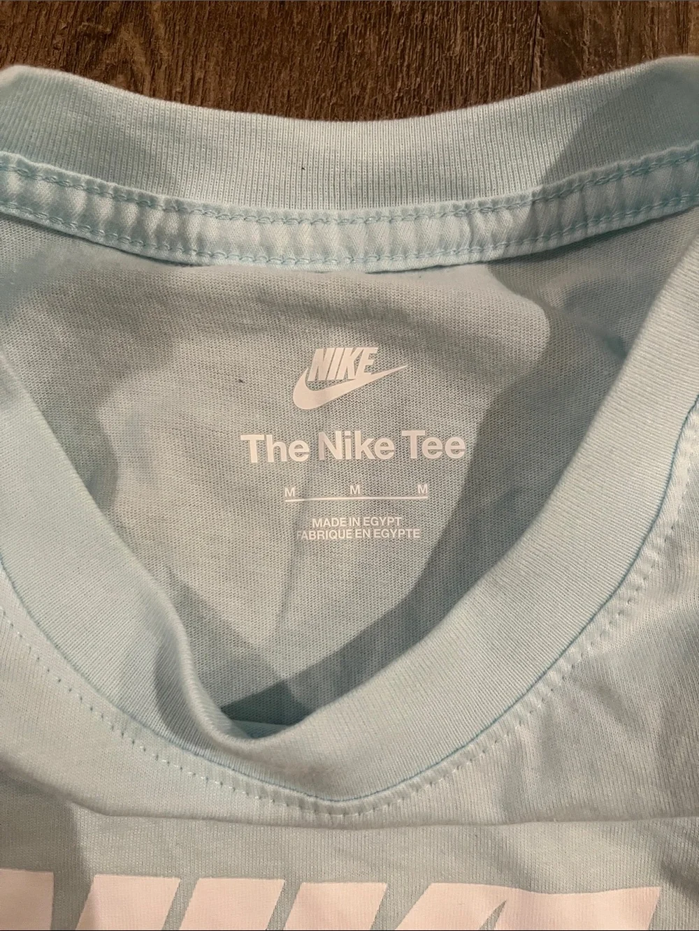 Nike Light Mint Green Aqua Blue Short Sleeve Tee with White Swoosh